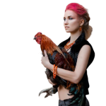 woman-holding-rooster-her-hands-red-makeup-girl-face-creative-hot-pink-eyes-hair-coloring-portrait-bright-colored-158072195-removebg-preview